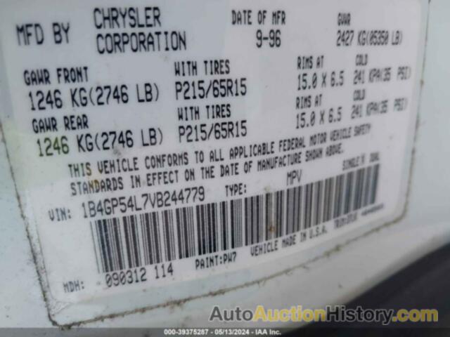 DODGE GRAND CARAVAN ES/LE, 1B4GP54L7VB244779