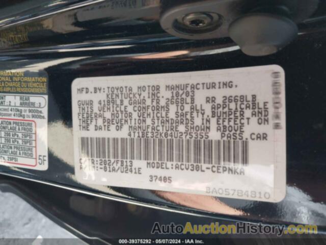 TOYOTA CAMRY LE, 4T1BE32K04U275355