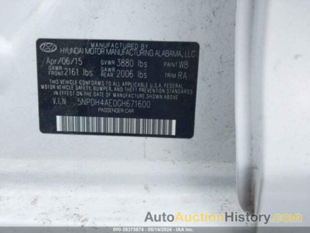 HYUNDAI ELANTRA SE, 5NPDH4AE0GH671600