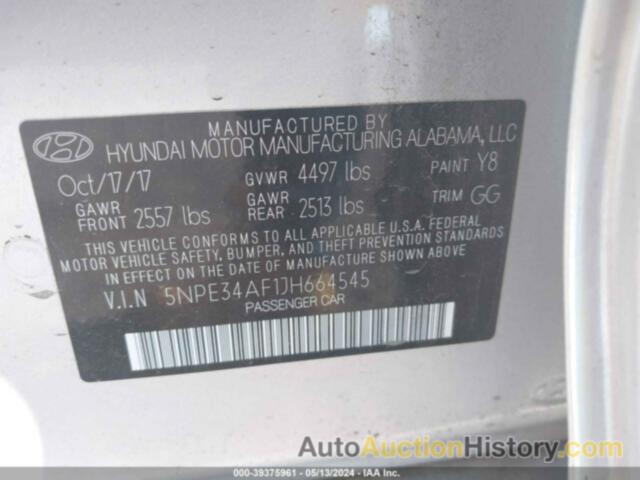 HYUNDAI SONATA SPORT/LIMITED/SEL, 5NPE34AF1JH664545