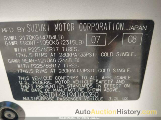 SUZUKI GRAND VITARA XSPORT V6, JS3TD148194100350