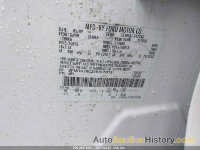 FORD EDGE SEL, 2FMDK38C29BB05013