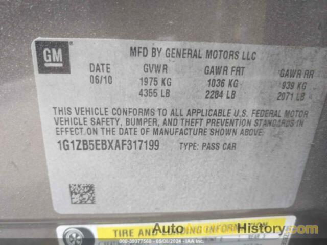 CHEVROLET MALIBU LS, 1G1ZB5EBXAF317199