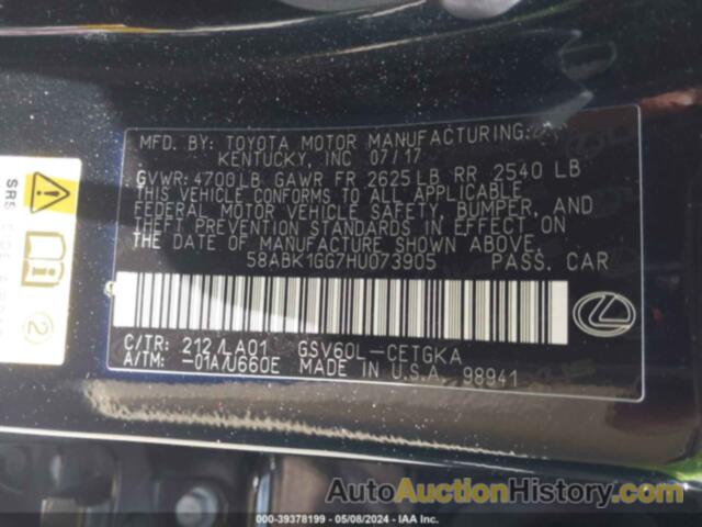 LEXUS ES 350 350, 58ABK1GG7HU073905