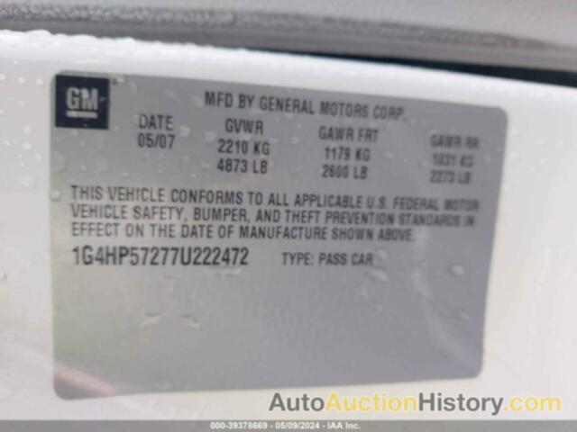 BUICK LUCERNE CX, 1G4HP57277U222472