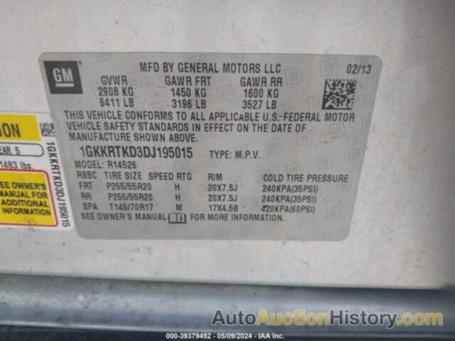 GMC ACADIA DENALI, 1GKKRTKD3DJ195015