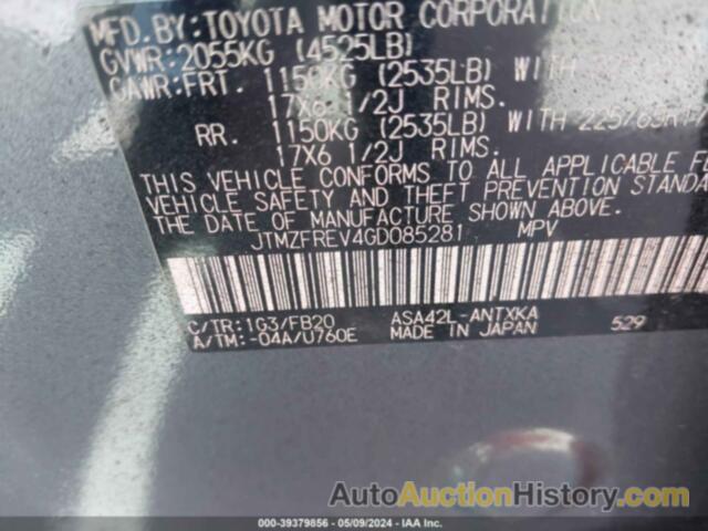 TOYOTA RAV4 LE, JTMZFREV4GD085281