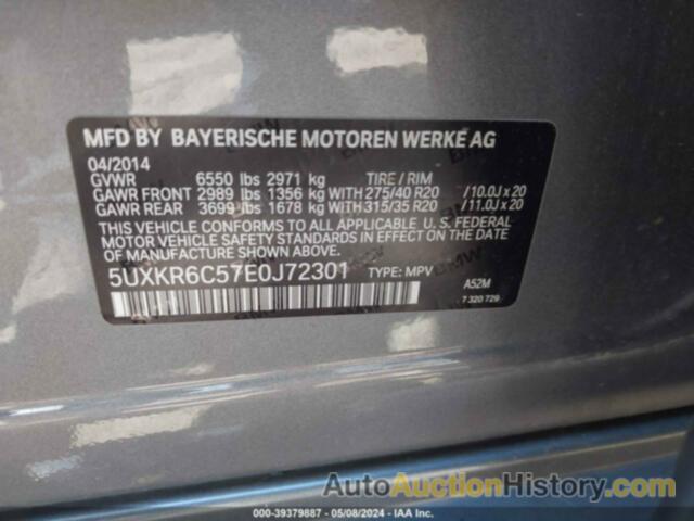 BMW X5 XDRIVE50I, 5UXKR6C57E0J72301