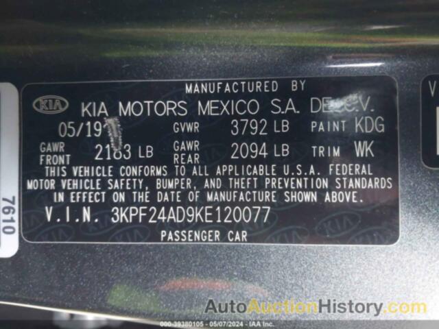 KIA FORTE LXS, 3KPF24AD9KE120077