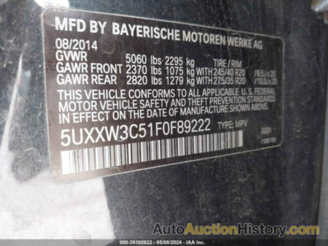 BMW X4 XDRIVE28I, 5UXXW3C51F0F89222