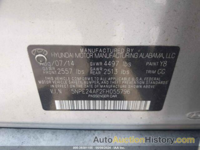 HYUNDAI SONATA SE, 5NPE24AF2FH055796