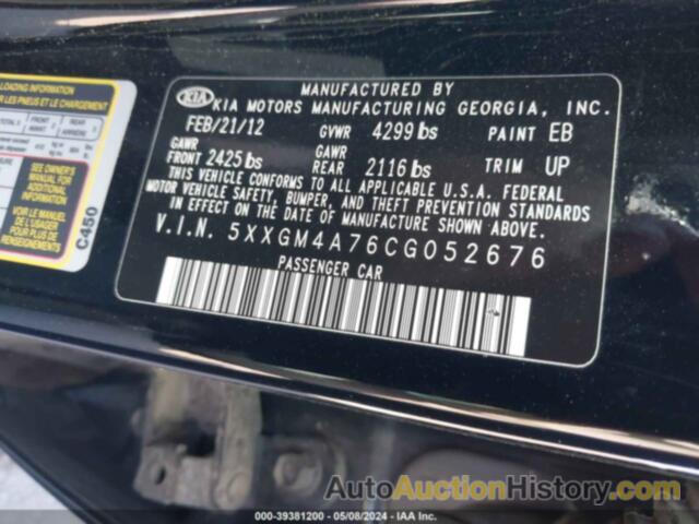 KIA OPTIMA LX, 5XXGM4A76CG052676