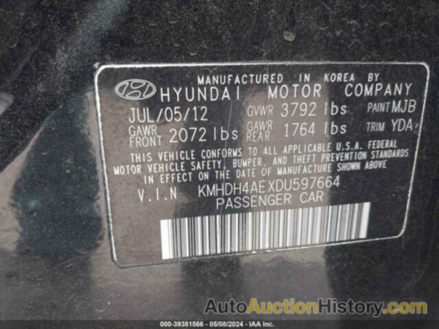 HYUNDAI ELANTRA GLS, KMHDH4AEXDU597664