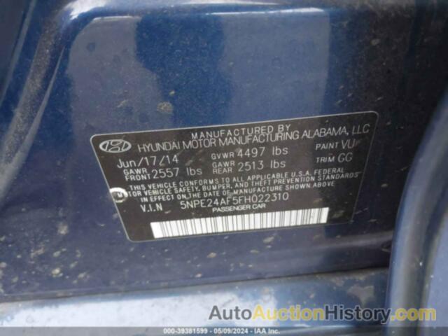 HYUNDAI SONATA SE, 5NPE24AF5FH022310