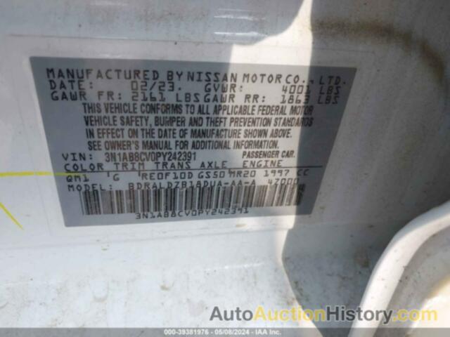 NISSAN SENTRA SV XTRONIC CVT, 3N1AB8CV0PY242391