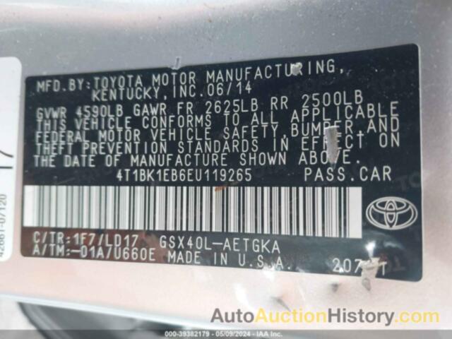 TOYOTA AVALON XLE, 4T1BK1EB6EU119265