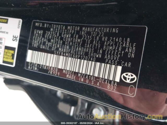 TOYOTA COROLLA LE, 5YFB4MDE6RP120740