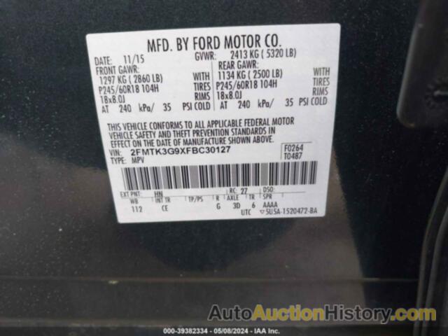 FORD EDGE SE, 2FMTK3G9XFBC30127