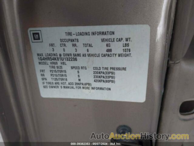 BUICK LESABRE LIMITED, 1G4HR54K81U132236