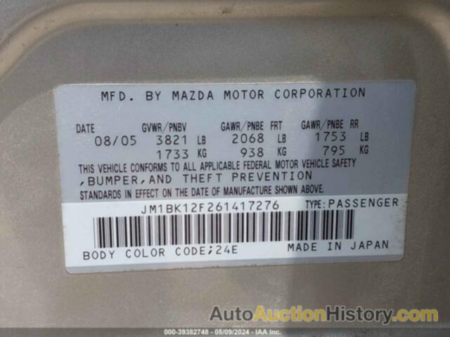 MAZDA 3 I, JM1BK12F261417276