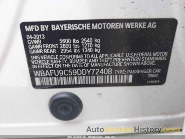BMW 550I XDRIVE, WBAFU9C59DDY72408