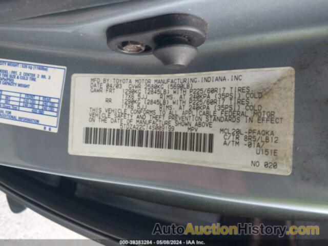 TOYOTA SIENNA XLE, 5TDZA22C14S009199