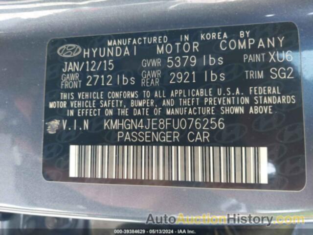 HYUNDAI GENESIS 3.8L, KMHGN4JE8FU076256