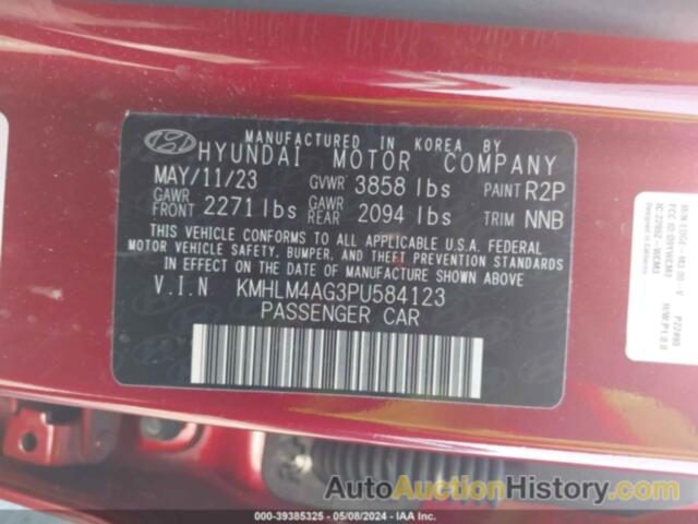 HYUNDAI ELANTRA SEL, KMHLM4AG3PU584123