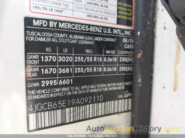 MERCEDES-BENZ R 350 4MATIC, 4JGCB65E19A092110