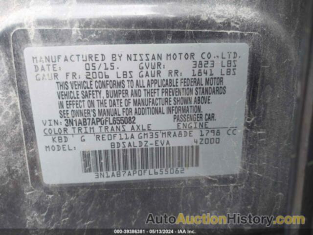 NISSAN SENTRA FE+ S/S/SL/SR/SV, 3N1AB7AP0FL655082