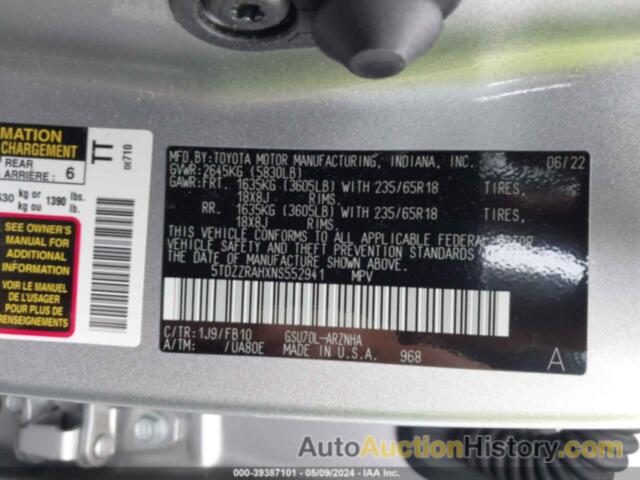 TOYOTA HIGHLANDER L/LE, 5TDZZRAHXNS552941