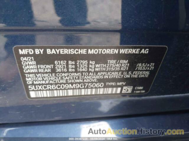 BMW X5 XDRIVE40I, 5UXCR6C09M9G75060