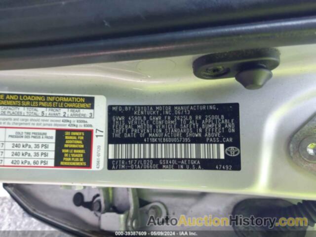 TOYOTA AVALON PREMIUM/TOURING/LIMITED, 4T1BK1EB6DU057395