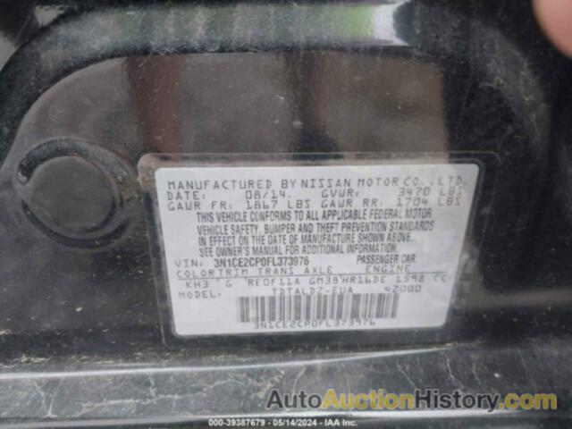 NISSAN VERSA NOTE S/S PLUS/SV/SL/SR, 3N1CE2CP0FL373976