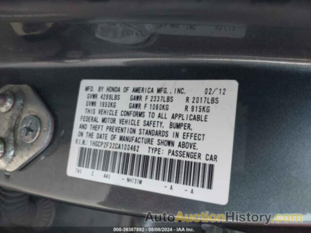 HONDA ACCORD 2.4 LX, 1HGCP2F32CA100462