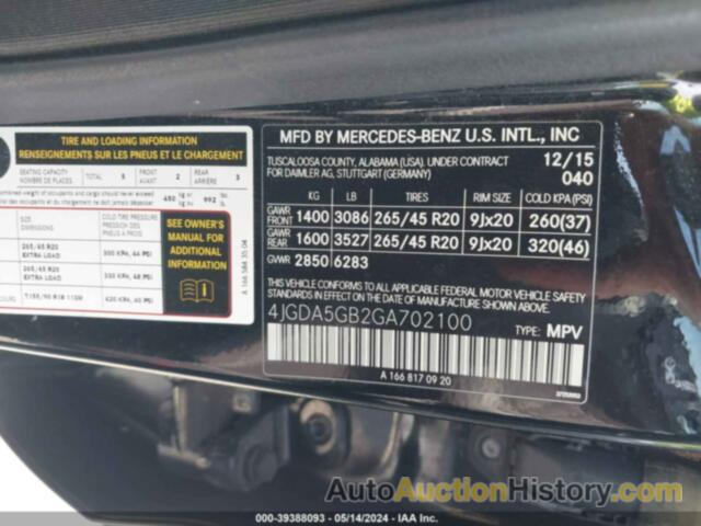 MERCEDES-BENZ GLE 400 400 4MATIC, 4JGDA5GB2GA702100