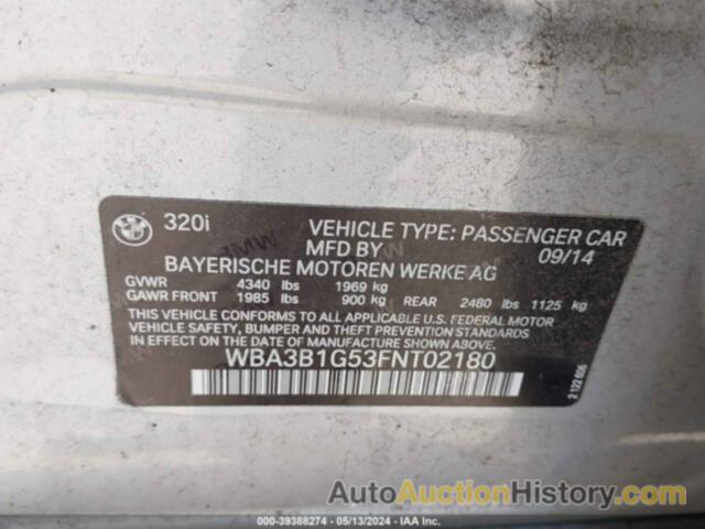 BMW 320 I, WBA3B1G53FNT02180