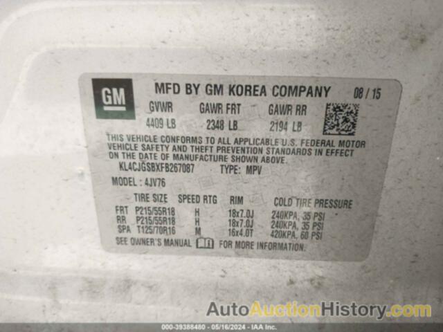 BUICK ENCORE LEATHER, KL4CJGSBXFB267087