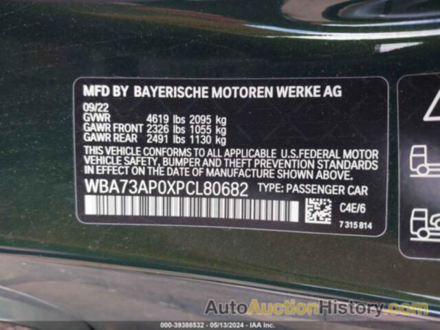 BMW 430I XDRIVE, WBA73AP0XPCL80682