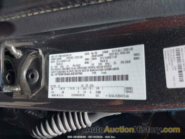 FORD F150 SUPERCREW, 1FTEW1E42LKE35780