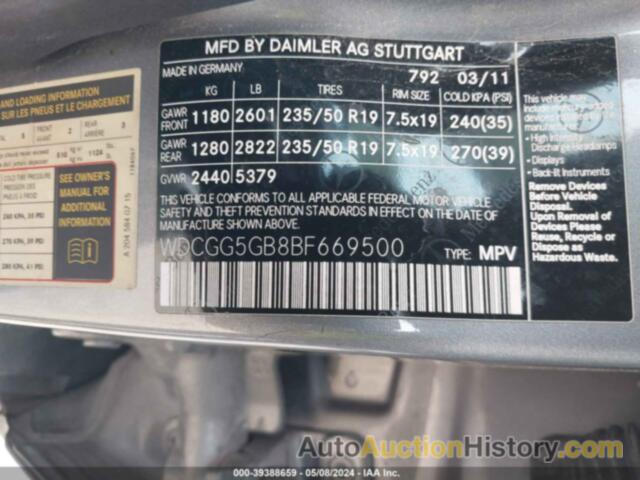 MERCEDES-BENZ GLK 350, WDCGG5GB8BF669500