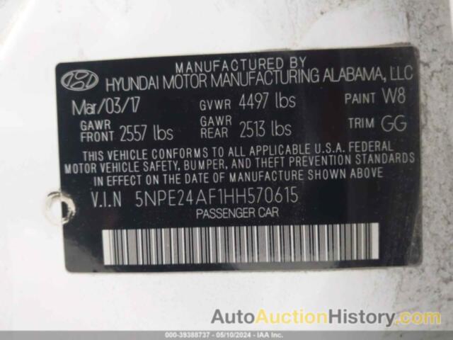 HYUNDAI SONATA SE, 5NPE24AF1HH570615