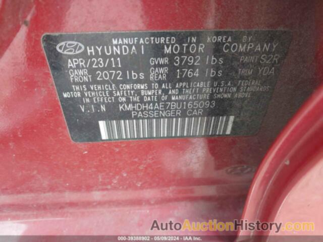 HYUNDAI ELANTRA GLS/LIMITED, KMHDH4AE7BU165093