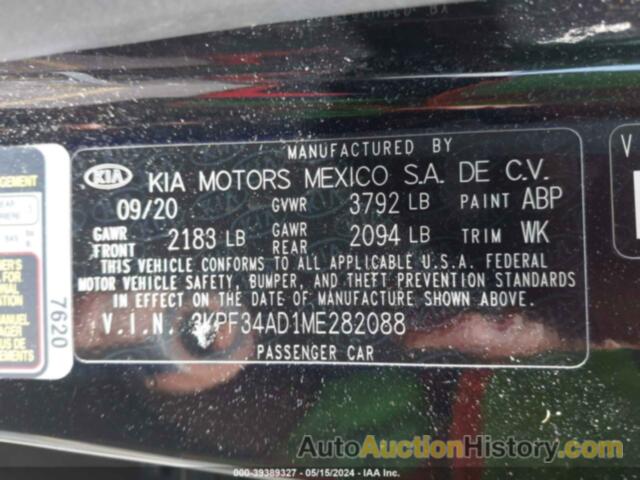 KIA FORTE GT-LINE, 3KPF34AD1ME282088