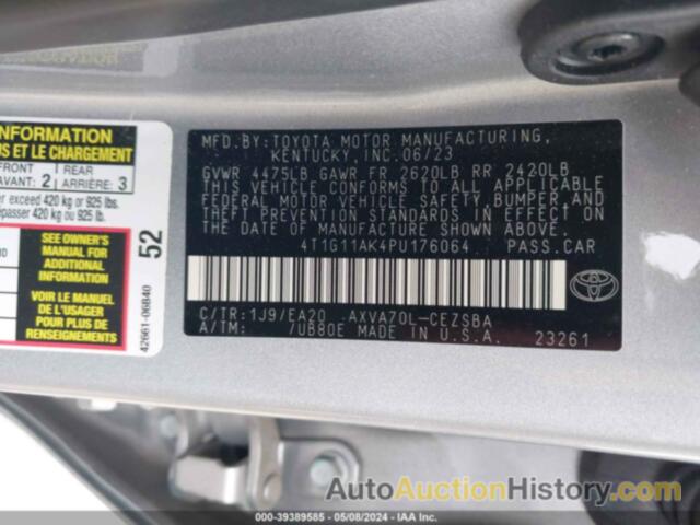 TOYOTA CAMRY SE, 4T1G11AK4PU176064