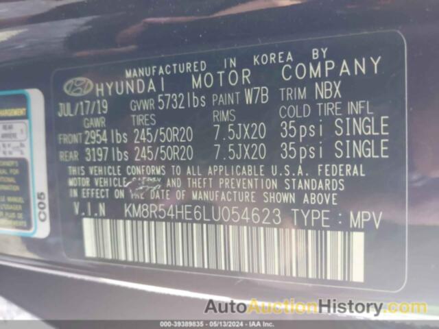 HYUNDAI PALISADE LIMITED, KM8R54HE6LU054623