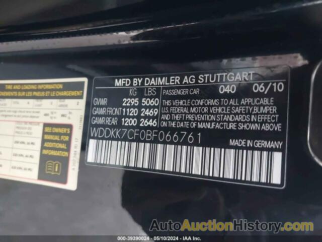 MERCEDES-BENZ E 550 550, WDDKK7CF0BF066761