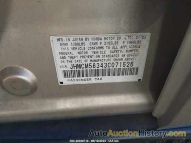 HONDA ACCORD 2.4 LX, JHMCM56343C071526