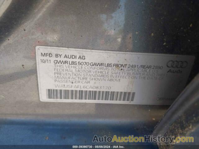 AUDI A4 2.0T PREMIUM, WAUSFAFL6CA083170