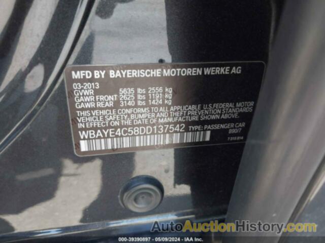BMW 740LI, WBAYE4C58DD137542